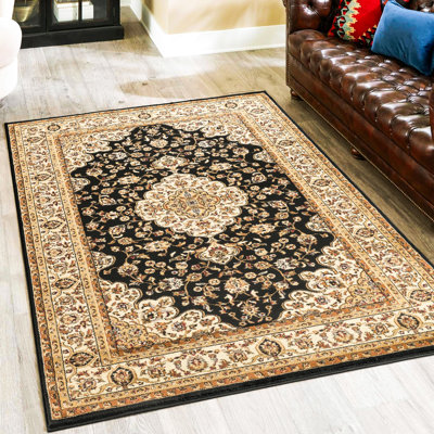 Tapis noir classique de 7 pi 10 po X 3 po, matériau en polypropylène, polypropylène, 34,33 lb