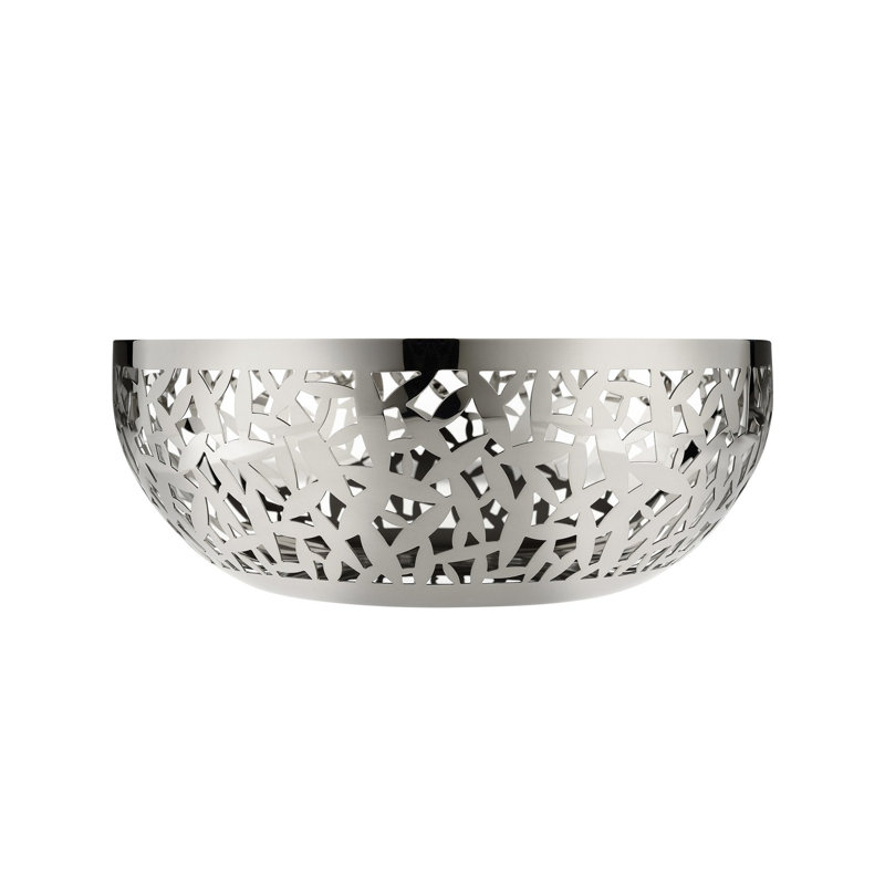 Cactus 11.5" Mirror Polished Stainless Steel Fruit Bowl