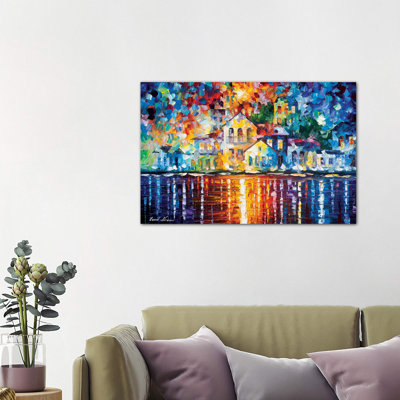 Sleepy Harbor by Leonid Afremov - Wrapped Canvas Painting