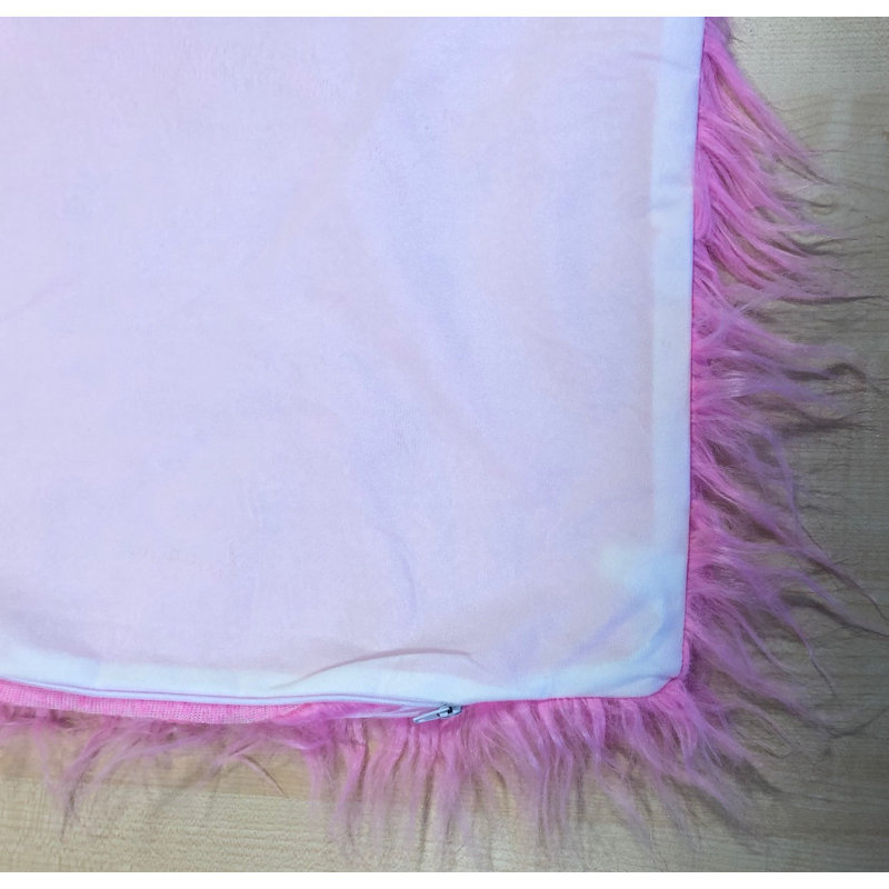 Jebediah Faux Mohair Cushion with Filler Pad, Cerise