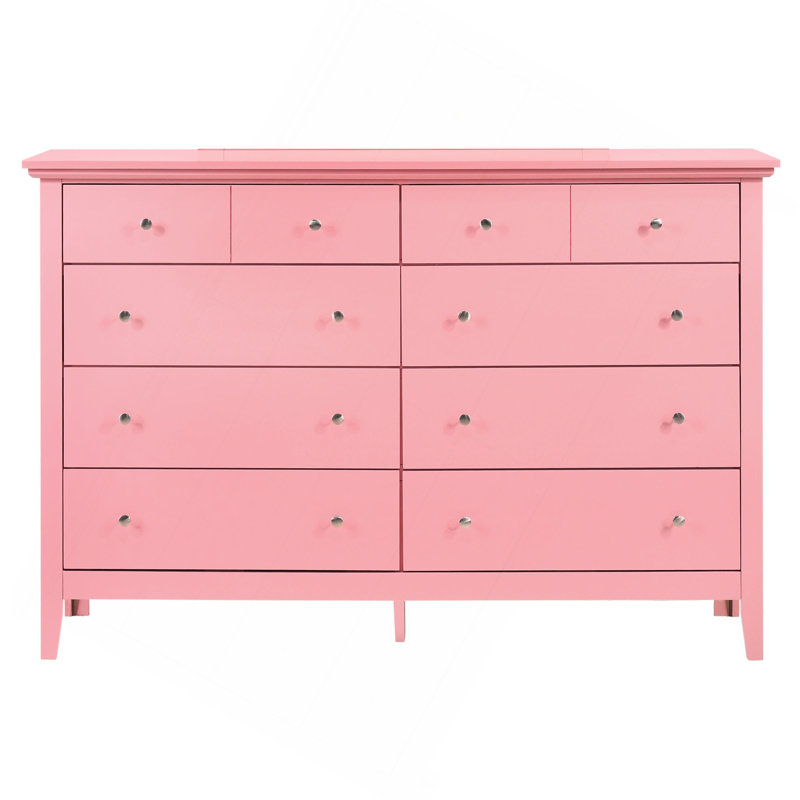 Commode de rangement avec boutons ronds pour espaces modernes, Rose