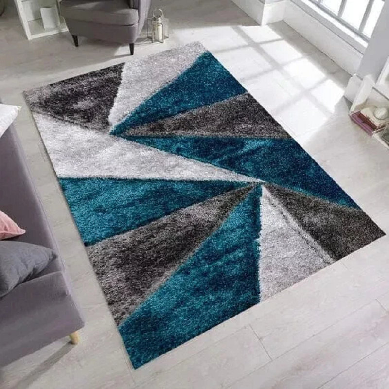 Rectangle Geometric Indoor / Outdoor Washable Area Rug, Rectangle 80 x 150 cm