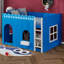 Lit mezzanine pour enfants avec guirlande lumineuse à DEL, barrière de sécurité, espace de jeu sous le lit-744161095-744161097