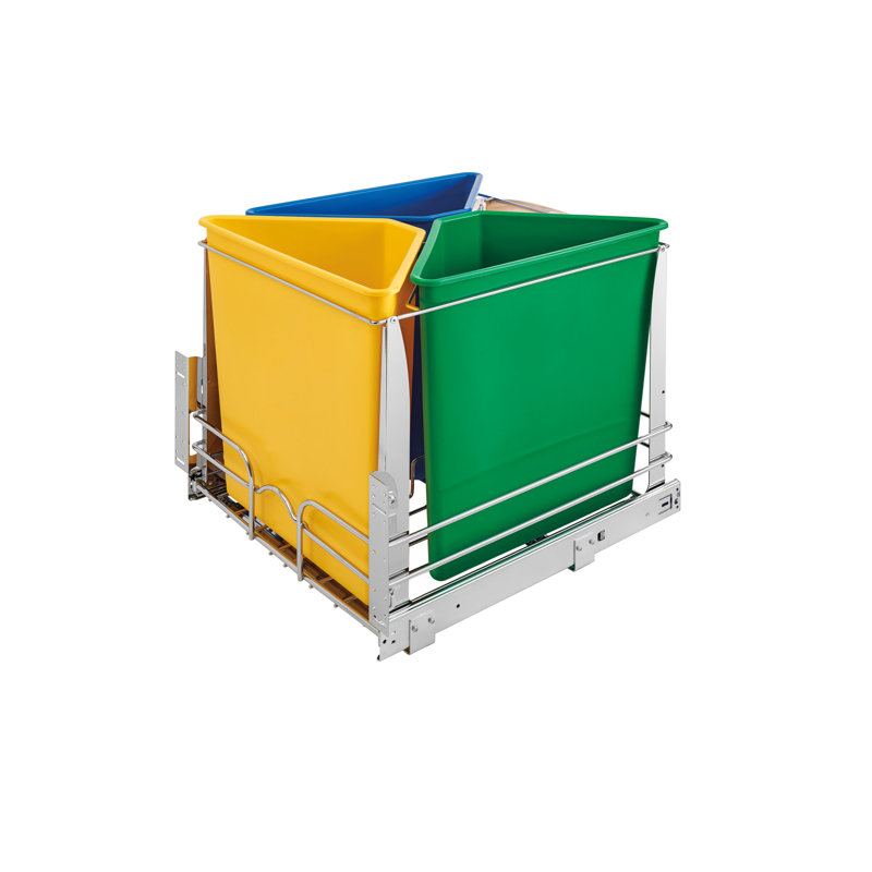 Rev-A-Shelf Multi-Container Pull Out Multi-Container Waste/Recycling System, Multi-Color