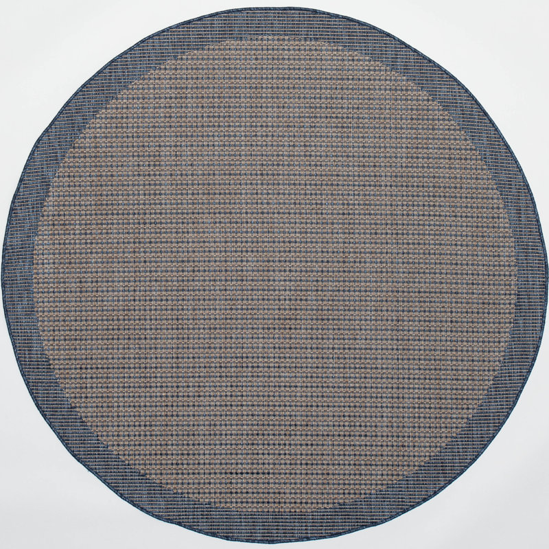 Tapis intérieur / extérieur Marshanna Odin, Bleu, Rond 4 pi