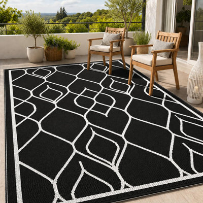 Tapis d'extérieur réversible et imperméable, pliable, en tube PP tissé, motif paille, lavable, rayures modernes, idéal pour VR, terrasse, jardin, plage, camping et pique-nique. Parfait pour VR, terrasse, jardin, plage, pique-nique.