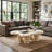 48" Modern Cloud-Shaped Coffee Table with 4 Chunky Cylindrical Legs-833365564