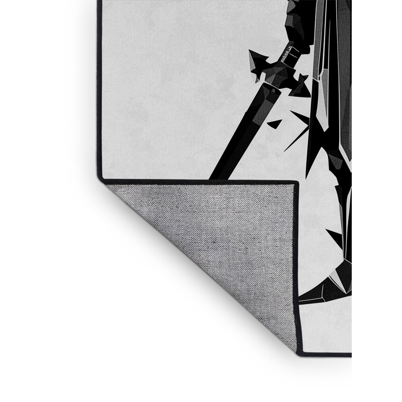 Tapis gris élégant et délavé à la machine Barnesville Void Knight, 3 x 5