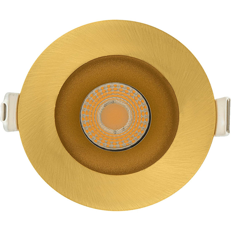 2'' 8 Watt Dimmable Air-Tight IC Rated Recessed Lighting Kit, Laiton brossé