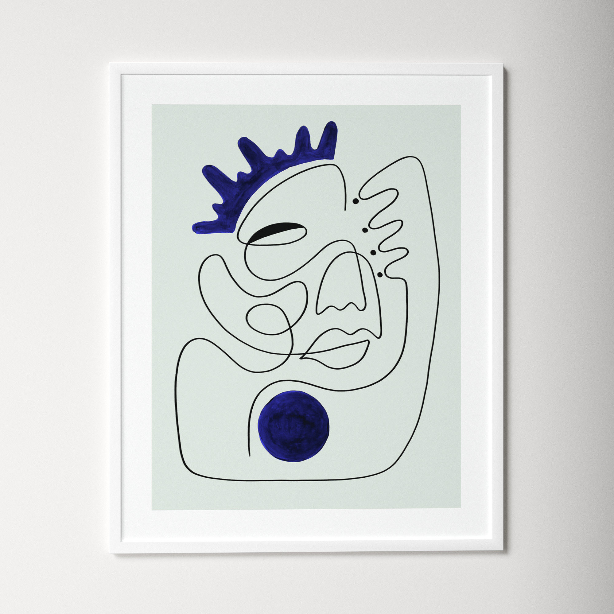 El Rey by Shatha Al Dafai, 41.38" H x 33.38" W x 0.875" D, White Framed