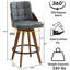 Tabourets de comptoir pivotants 26 po Pautauros-303026515