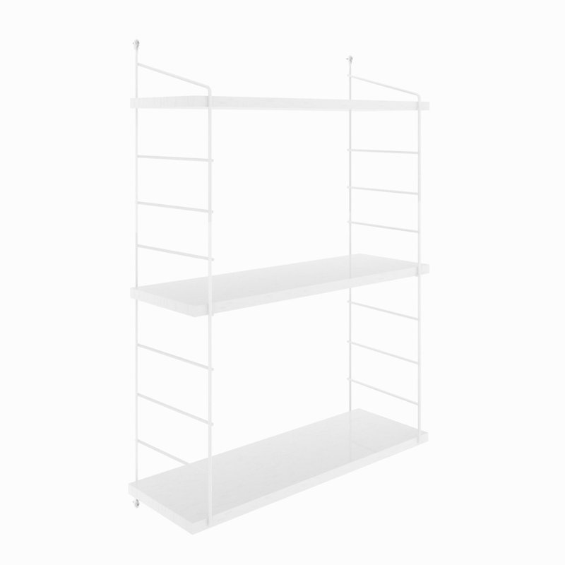 Modern White Wall Shelf with Multiple Shelves, 28.3 x 33.5 x 7.9 inches | 100% Melamine Coated Particle Board, Metal Bracket | Stylish & Functional Storage Solution for Home & Office, Assembled Design