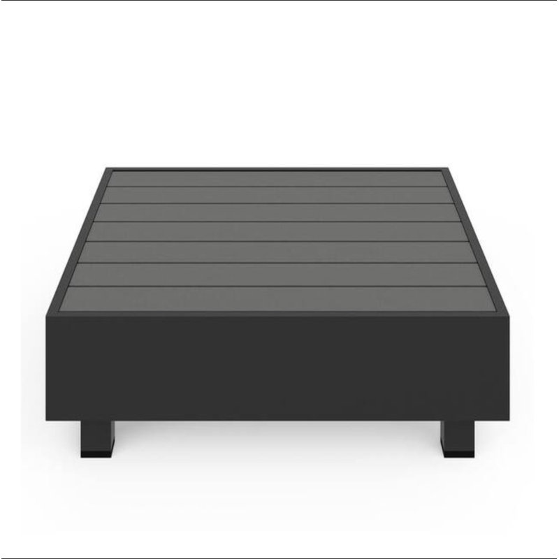 Table basse d'extérieur carrée 29 po en métal noir