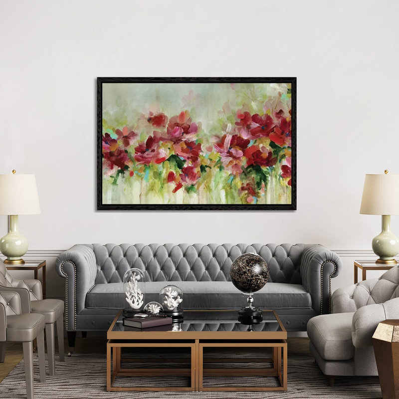 Playful Garden by Carol Robinson - Painting on Canvas, 152.5 cm H x 101.5 cm W, Black Framed