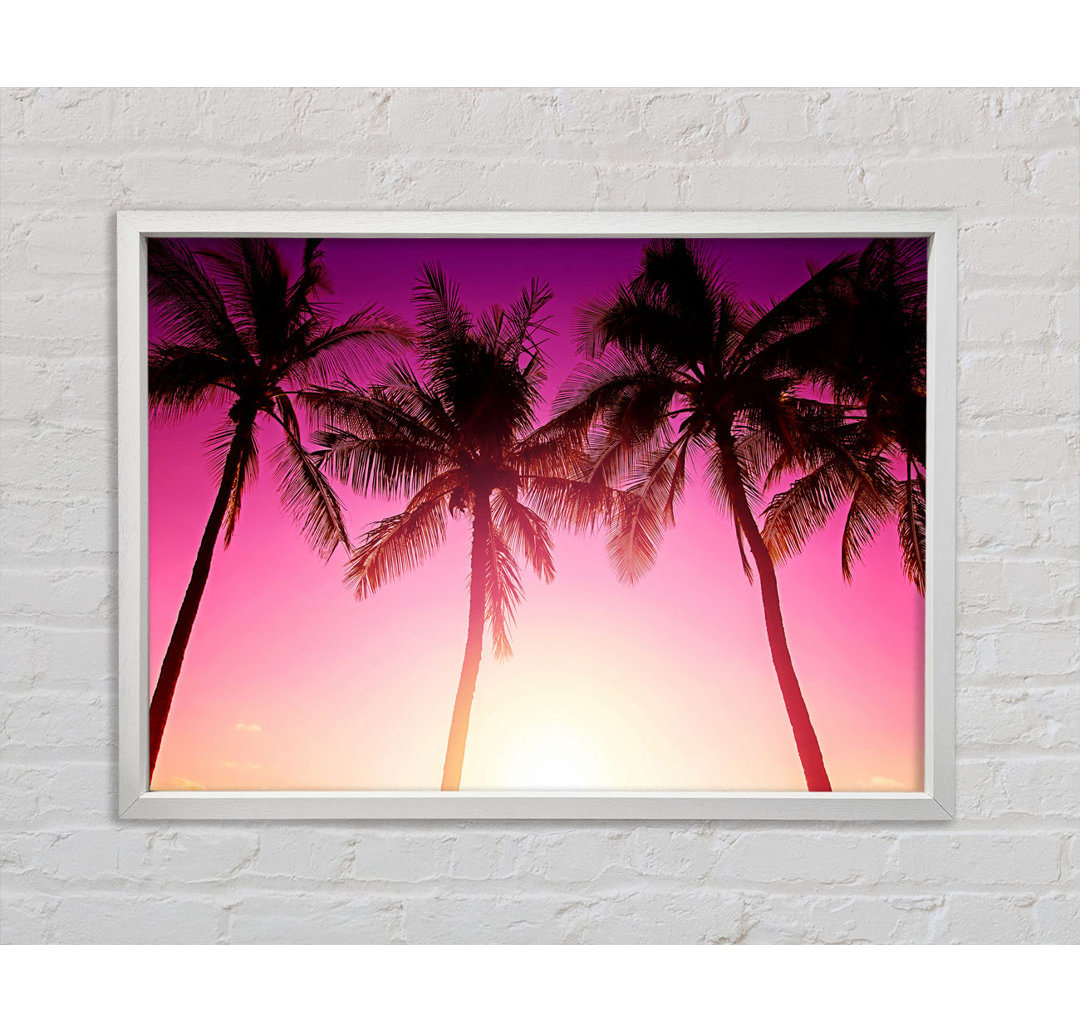 Los Angeles Sunset Palms - Einzelner Bilderrahmen Kunstdrucke auf Leinwand