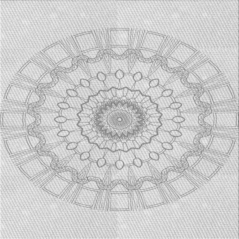 Laine tissée à la main et polyester gris/noir Tapis décoratif, Carré 7 pi