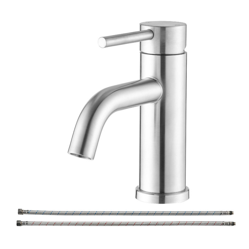 Modern Bathroom Vanity Sink Single Hole Faucet, Brushed Nickel