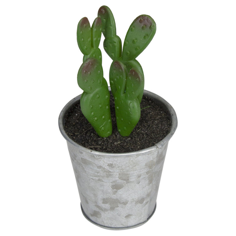 Mini cactus artificiels 5 po en pot d'étain