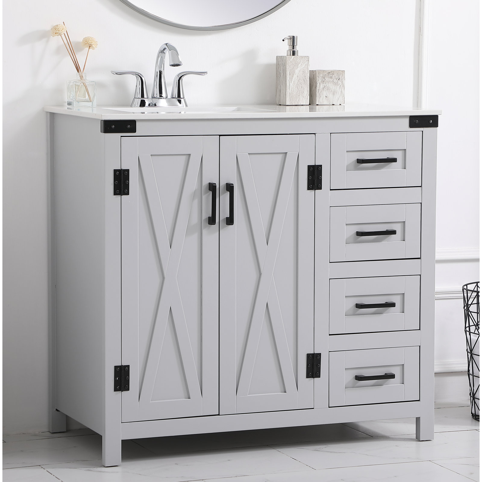 Slayton 36'' Single Bathroom Vanity, Gray