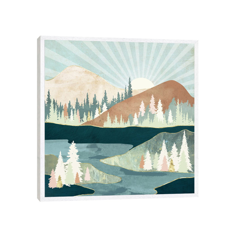Autumn Sun - Print on Canvas, White Framed, 93.98 cm H x 93.98 cm W