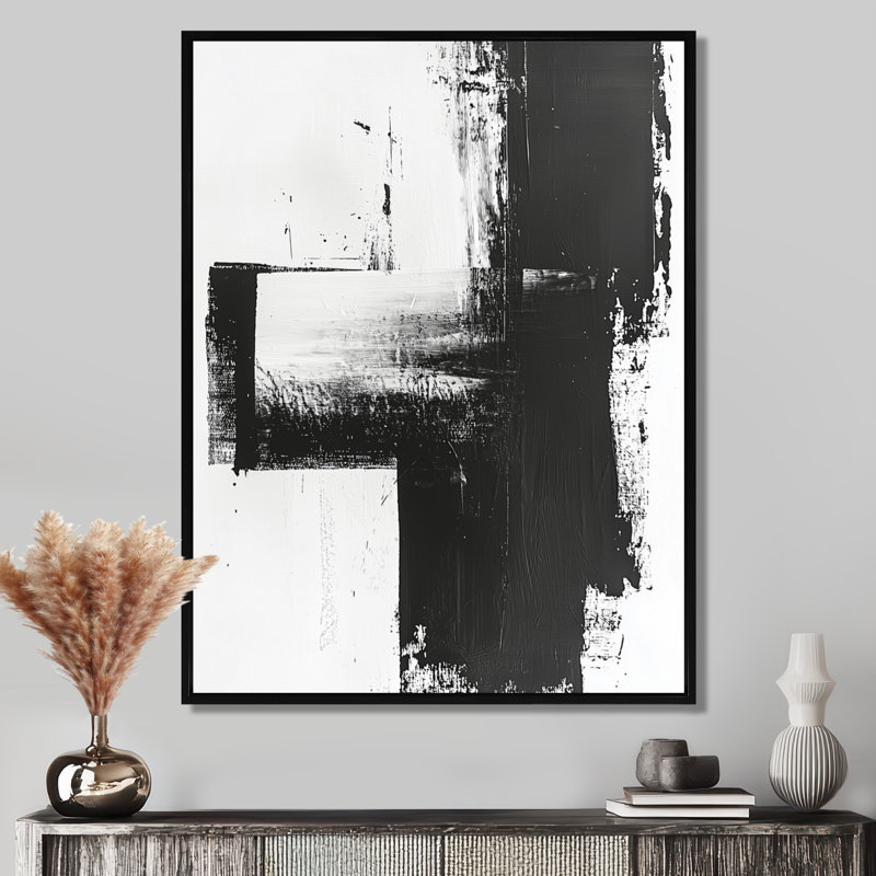 Nylo Monochromatic Drift Of Shadows Into The Dark V - Transitional Canvas Art, Black, Floater Framed Print, 20" H x 12" W