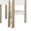 Lit mezzanine en bois pleine grandeur avec tablettes, portemanteaux et bureau-1257524430