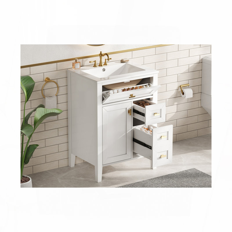 Meuble-lavabo 24 po avec lavabo, Blanc
