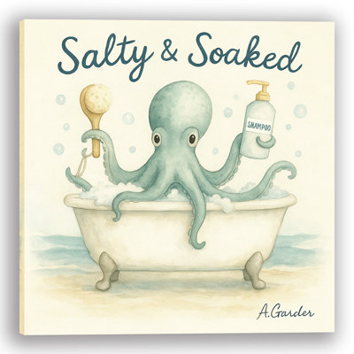 «Salty & So tremped - Octopus in the Tub», art mural sur toile