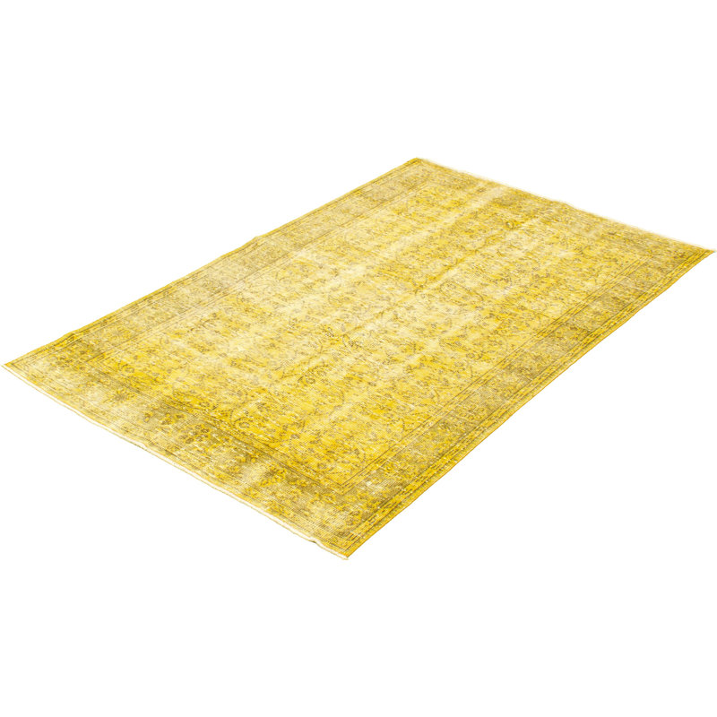 Tapis décoratif en laine noué à la main de conception unique 4 pi 9 po x 7 pi 10 po diament