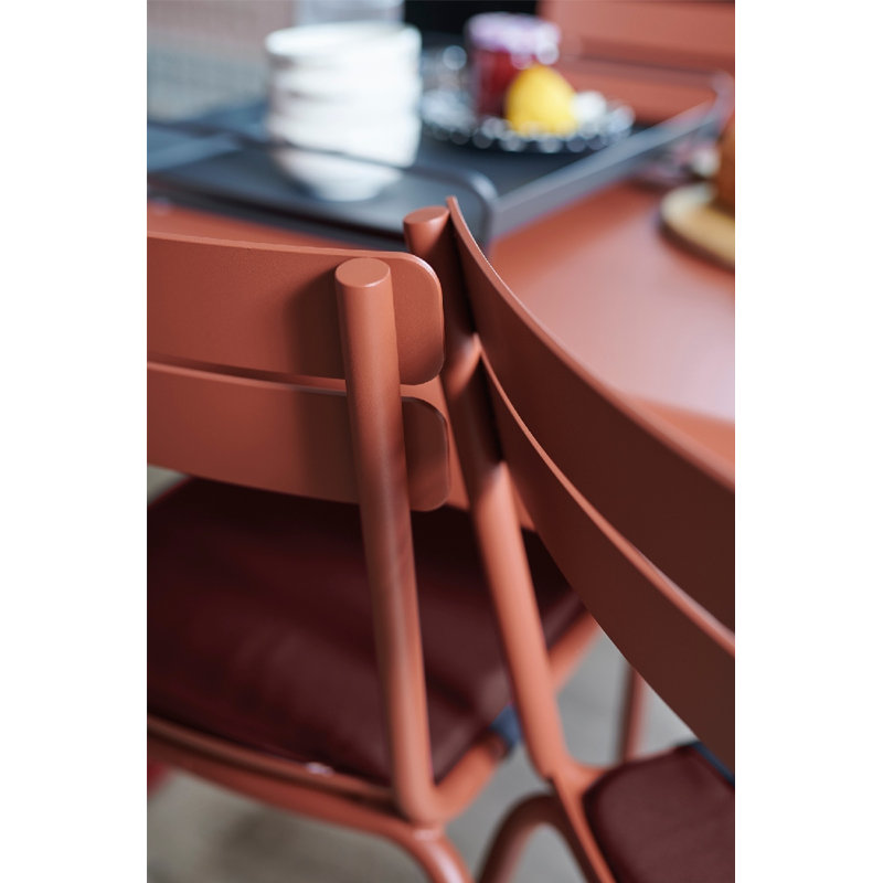 Luxembourg Outdoor Dining Side Chair, Red Ochre, 4