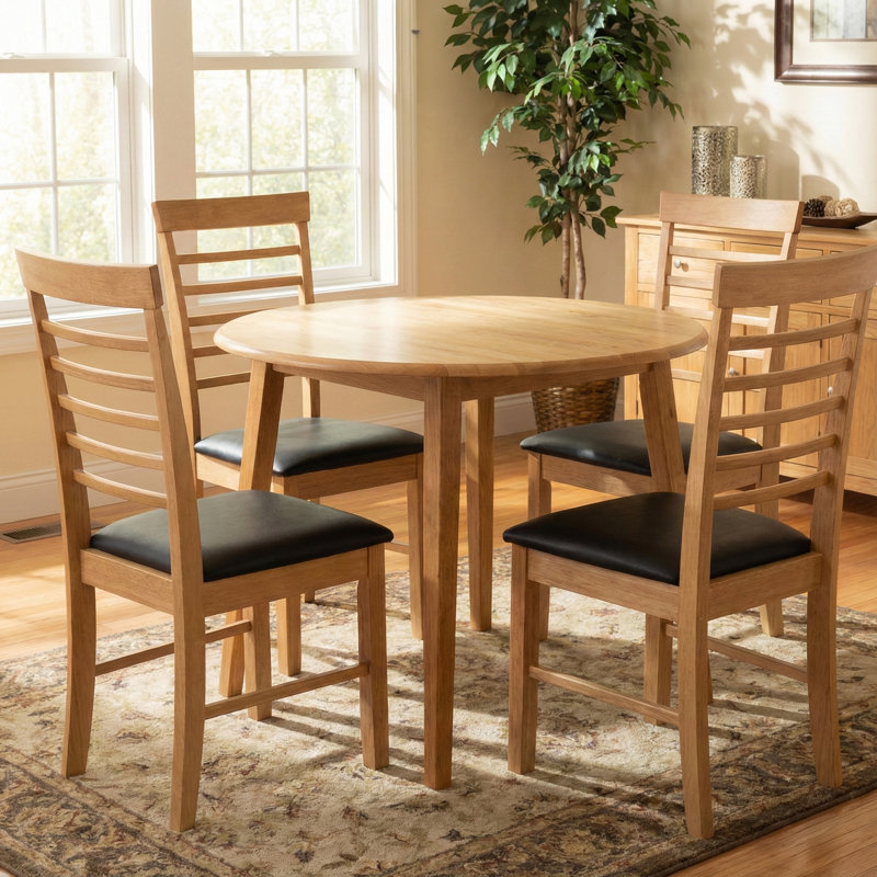 Bowerbank Extendable Round Solid Wood Dining Table