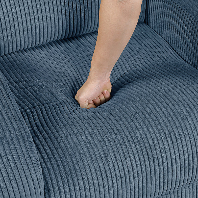 Fauteuil inclinable électrique en velours côtelé 1pc, Bleu