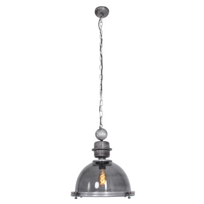 Bragg 1 - Light Grey Dome Pendant