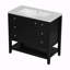 Ensemble de meuble-lavabo simple 36 po avec plateau en bois massif Shamora-831476069