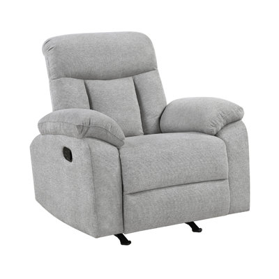 Juma Manual Rocker Reclining Chair, Pillow Arms, Tufted Gray Chenille