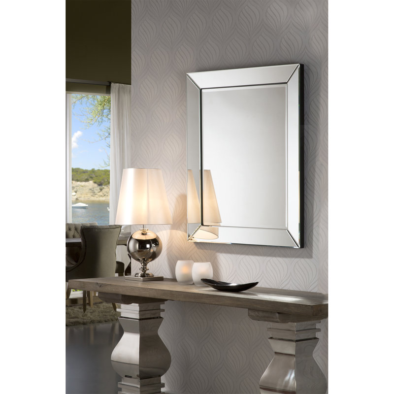 Balceta Glass Flat Wall Mirror, 95cm H x 75cm W