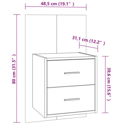 Jaicarious Wall-mounted Bedside Cabinet
