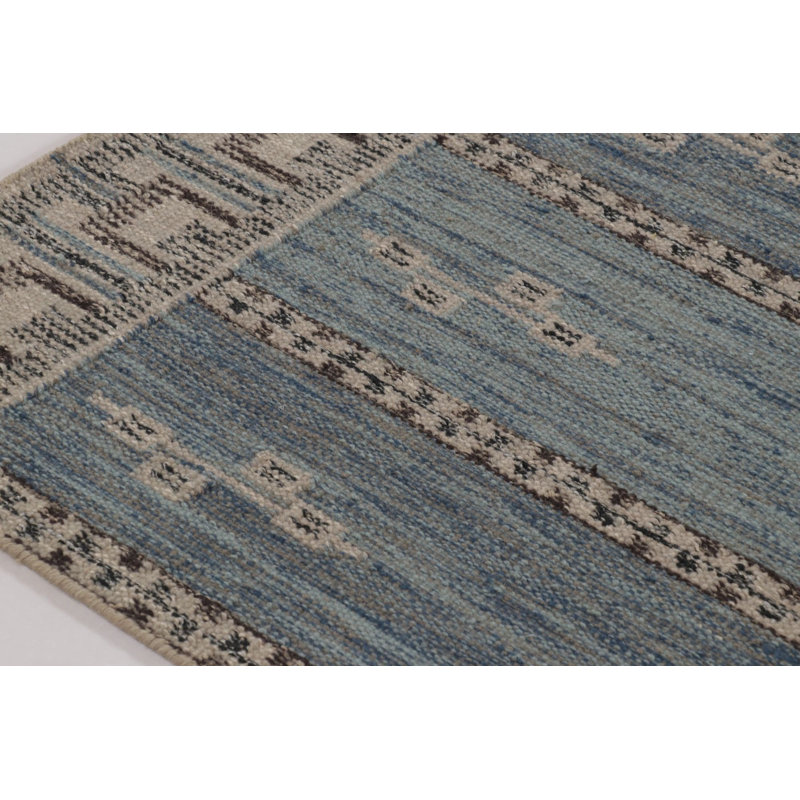 Scandinavian Wool Geometric Area Rug, Rectangle 6' x 9'