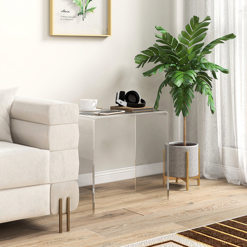 Bureau d'appoint rectangulaire en acrylique de 21 po de long - transparent, polyvalent et rectangulaire