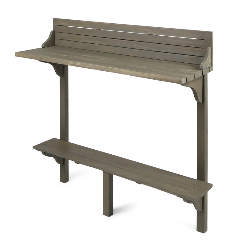 Table de bar d'extérieur en bois grise