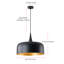 1-Black gold round dimmable iron pendant light