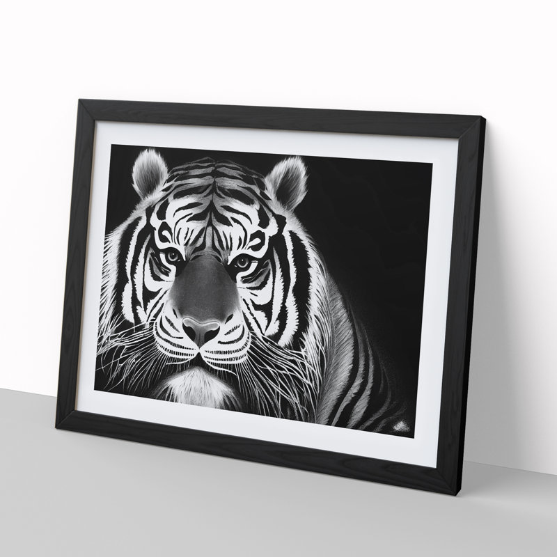 Tiger - Framed Print, Black Framed, 34cm H x 46cm W
