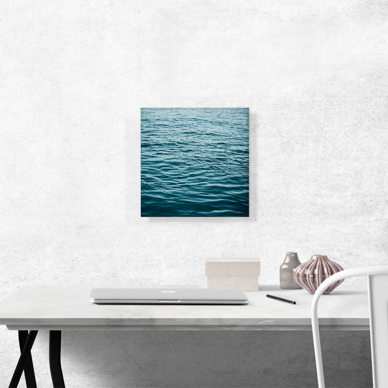 «Blue Water Waves Ocean Lake Square», reproduction de photo sur toile tendue, H 12 po x l 12 po x P 0,75 po