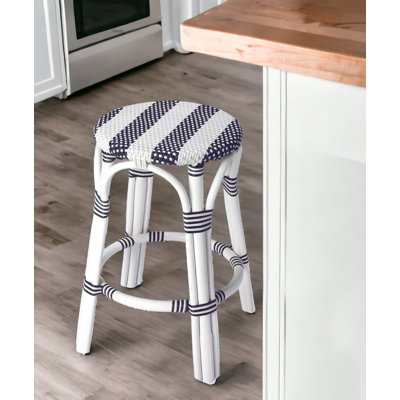 Stockett  Rattan Backless Bar Height Bar Chair