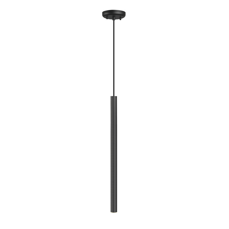 Luminaire suspendu 1 lumière Normani, Noir mat, H 23,75 po x l 4,75 po