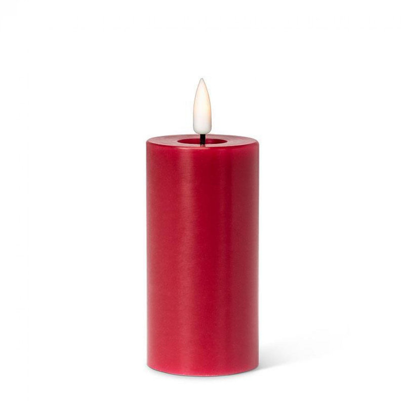 Bougie à DEL, 4 po x 2 po sans flamme, Rouge