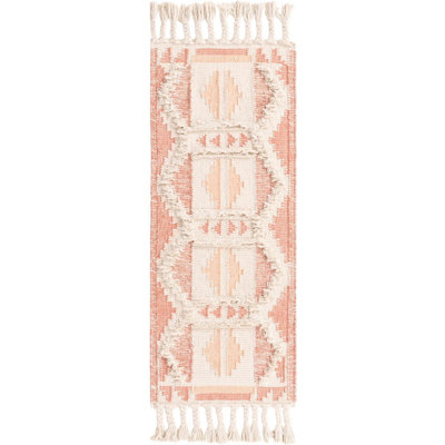 Tapis de couloir contemporain de couleur rose Annonciata