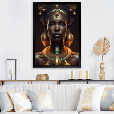 Crowthorne, reine afro-américaine avec bijoux traditionnels V sur toile