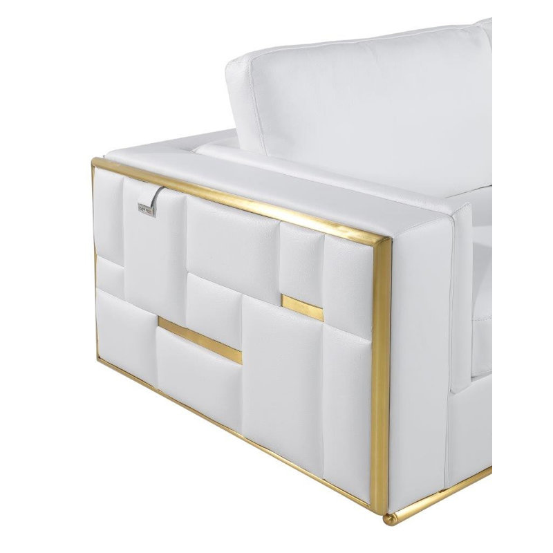 Causeuse en cuir fleur 73 po