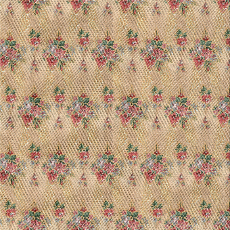 Tapis brun/gris à motifs, Carré 7 pi